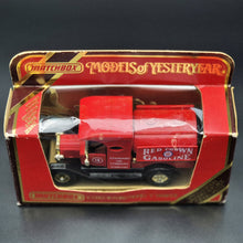 Load image into Gallery viewer, Matchbox 1912-16 Ford Model T Tanker Red Crown Gasoline Red Models Of Yesteryear Y-3
