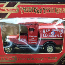 Load image into Gallery viewer, Matchbox 1912-16 Ford Model T Tanker Red Crown Gasoline Red Models Of Yesteryear Y-3
