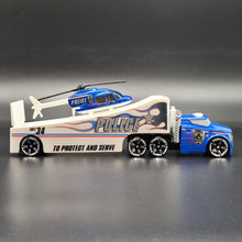 Load image into Gallery viewer, Hot Wheels 2012 Roll Patrol Transporter &amp; Propper Chopper - Truck &amp; Helicopter Racing Rigs
