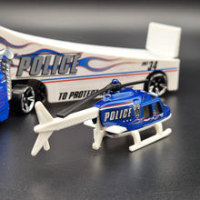 Load image into Gallery viewer, Hot Wheels 2012 Roll Patrol Transporter &amp; Propper Chopper - Truck &amp; Helicopter Racing Rigs
