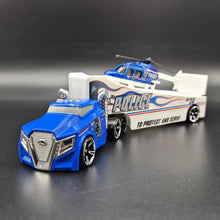 Load image into Gallery viewer, Hot Wheels 2012 Roll Patrol Transporter &amp; Propper Chopper - Truck &amp; Helicopter Racing Rigs
