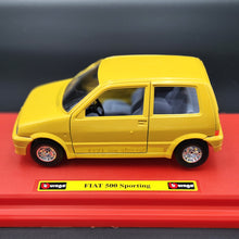 Load image into Gallery viewer, Bburago 1995 Fiat 500 Sporting (Cinquecento) Yellow #0194 1:24 Super Car Collection Diecast

