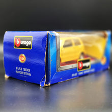 Load image into Gallery viewer, Bburago 1995 Fiat 500 Sporting (Cinquecento) Yellow #0194 1:24 Super Car Collection Diecast
