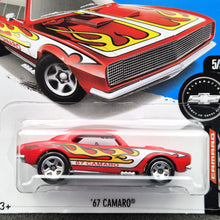 Load image into Gallery viewer, Hot Wheels 2017 '67 Camaro Red Camaro Fifty Series 5/5 New Long Card