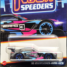 Load image into Gallery viewer, Hot Wheels 2024 '16 Mercedes-AMG GT3 Black Neon Speeders 5/8 New Long Card