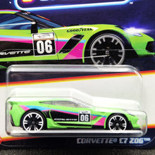 Load image into Gallery viewer, Hot Wheels 2024 Corvette C7 Z06 Matte Neon Green Neon Speeders 7/8 New Long Card