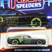 Load image into Gallery viewer, Hot Wheels 2024 '15 Dodge Challenger SRT Hellcat Matte Black Neon Speeders 6/8 New Long Card