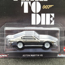 Load image into Gallery viewer, Hot Wheels 2024 Aston Martin V8 No Time To Die 007 Dark Grey Pop Culture Mix 4 New Long Card