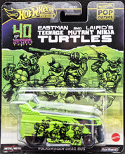 Load image into Gallery viewer, Hot Wheels 2024 Volkswagen Drag Bus Teenage Mutant Ninja Turtles Green Pop Culture Mix 4 New Long Card