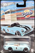 Load image into Gallery viewer, Hot Wheels 2024 1955 Corvette Baby Blue Vintage Racing Club Series 2/6 New Long Card