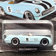 Load image into Gallery viewer, Hot Wheels 2024 1955 Corvette Baby Blue Vintage Racing Club Series 2/6 New Long Card