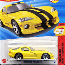 Load image into Gallery viewer, Hot Wheels 2025 '96 Dodge Viper GTS Yellow #176 Then and Now 4/10 New Long Card