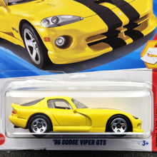 Load image into Gallery viewer, Hot Wheels 2025 '96 Dodge Viper GTS Yellow #176 Then and Now 4/10 New Long Card