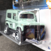 Load image into Gallery viewer, Hot Wheels 2025 Land Rover Defender 90 Mint Green #210 Then and Now 5/10 New Long Card