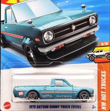 Load image into Gallery viewer, Hot Wheels 2025 1975 Datsun Sunny Truck (B120) #93 Teal HW Hot Trucks 6/10 New Long Card