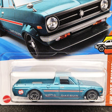 Load image into Gallery viewer, Hot Wheels 2025 1975 Datsun Sunny Truck (B120) #93 Teal HW Hot Trucks 6/10 New Long Card