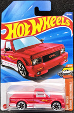 Load image into Gallery viewer, Hot Wheels 2025 '91 GMC Syclone Red #119 HW Hot Trucks 8/10 New Long Card