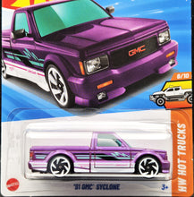 Load image into Gallery viewer, Hot Wheels 2025 '91 GMC Syclone Fuchsia #119 HW Hot Trucks 8/10 New Long Card