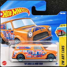 Load image into Gallery viewer, Hot Wheels 2025 '67 Austin Mini Van Orange #169 HW Art Cars 10/10 New