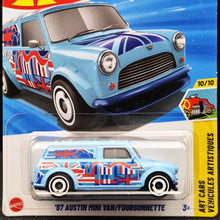 Load image into Gallery viewer, Hot Wheels 2025 '67 Austin Mini Van Light Blue #169 HW Art Cars 10/10 New Long Card