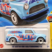 Load image into Gallery viewer, Hot Wheels 2025 '67 Austin Mini Van Light Blue #169 HW Art Cars 10/10 New Long Card