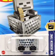 Load image into Gallery viewer, Hot Wheels 2025 Minecart Grey #146 HW Screen Time 8/10 New Long Card