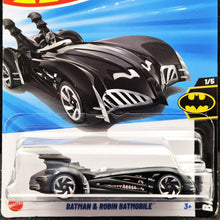 Load image into Gallery viewer, Hot Wheels 2025 Batman &amp; Robin Batmobile Black #2 Batman 1/5 New Long Card