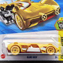 Load image into Gallery viewer, Hot Wheels 2025 Slide Kick Yellow #116 Experimotors 1/10 New Long Card