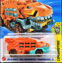 Load image into Gallery viewer, Hot Wheels 2025 HW Ultimate T-Rex Transporter Orange #156 Experimotors 4/10 New Long Card
