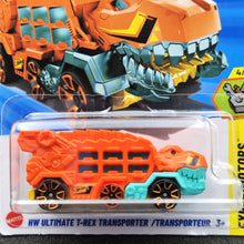 Load image into Gallery viewer, Hot Wheels 2025 HW Ultimate T-Rex Transporter Orange #156 Experimotors 4/10 New Long Card
