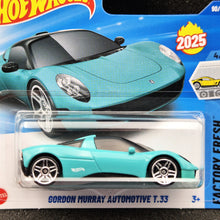 Load image into Gallery viewer, Hot Wheels 2025 Gordon Murray Automotive T.33 Teal #90 Factory Fresh 4/5 New Long Card