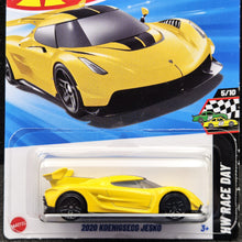 Load image into Gallery viewer, Hot Wheels 2025 2020 Koenigsegg Jesko Yellow #125 HW Race Day 5/10 New Long Card