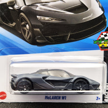 Load image into Gallery viewer, Hot Wheels 2025 McLaren W1 Satin Graphite Grey #142 HW Race Day 6/10 New Long Card
