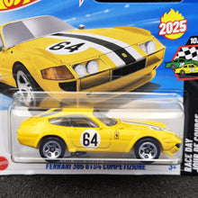 Load image into Gallery viewer, Hot Wheels 2025 Ferrari 365 GTB4 Competizione Yellow #222 HW Race Day 10/10 New