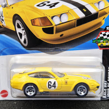 Load image into Gallery viewer, Hot Wheels 2025 Ferrari 365 GTB4 Competizione Yellow #222 HW Race Day 10/10 New Long Card