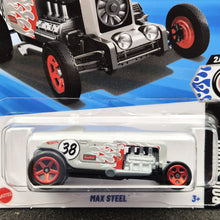 Load image into Gallery viewer, Hot Wheels 2025 Max Steel Light Grey #25 Rod Squad 2/10 New Long Card