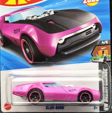 Load image into Gallery viewer, Hot Wheels 2025 Slide-Burn Hot Pink #108 HW Dream Garage 4/5 New Long Card
