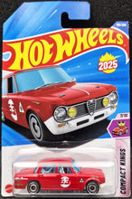 Load image into Gallery viewer, Hot Wheels 2025 Alfa Romeo Giulia Ti Super Red #195 Compact Kings 7/10 New Long Card