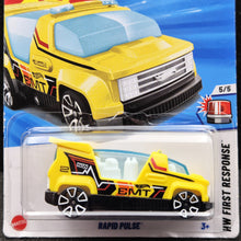 Load image into Gallery viewer, Hot Wheels 2025 Rapid Pulse Yellow #137 HW First Response 5/5 New Long Card