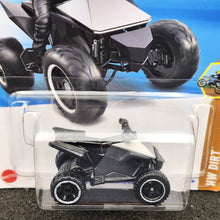 Load image into Gallery viewer, Hot Wheels 2025 Tesla Cyberquad Silver #82 HW Dirt 4/10 New Long Card