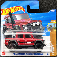 Load image into Gallery viewer, Hot Wheels 2025 '15 Land Rover Defender Double Cab Red #179 HW Dirt 10/10 New