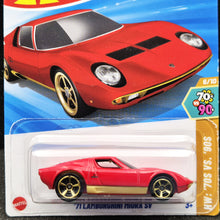 Load image into Gallery viewer, Hot Wheels 2025 '71 Lamborghini Miura SV Red #78 HW: '70s VS. '90s 6/10 New Long Card