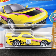 Load image into Gallery viewer, Hot Wheels 2025 '95 Mazda RX-7 Drift Yellow #163 HW: '70s VS. '90s 9/10 New