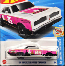 Load image into Gallery viewer, Hot Wheels 2025 '74 Brazilian Dodge Charger Pink #76 HW Celebration Racers 3/10 New Long Card