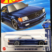 Load image into Gallery viewer, Hot Wheels 2025 '89 Mercedes-Benz 560 SEC AMG Dark Blue #186 Wild Widebody 2/5 New Long Card