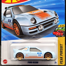 Load image into Gallery viewer, Hot Wheels 2025 Ford RS200 Gulf Racing Blue #247 Peak Pursuit 9/10 New Long Card