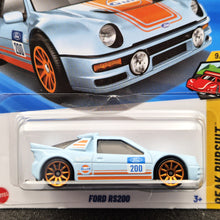 Load image into Gallery viewer, Hot Wheels 2025 Ford RS200 Gulf Racing Blue #247 Peak Pursuit 9/10 New Long Card
