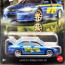 Load image into Gallery viewer, Hot Wheels 2025 Lancer Evolution VII Dark Blue Fast &amp; Furious Graphic Remix 2/5 New