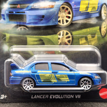 Load image into Gallery viewer, Hot Wheels 2025 Lancer Evolution VII Dark Blue Fast &amp; Furious Graphic Remix 2/5 New