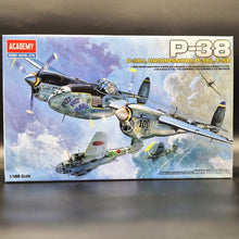 Load image into Gallery viewer, Academy Lockheed P-38, P38J, Droopsnoot, P-38L, F-5E #12282 1:48 Scale Model Kit